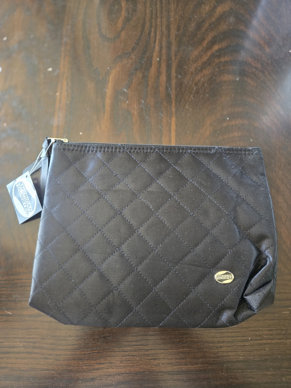 American Tourister Black Quilted Cosmetic Pouch